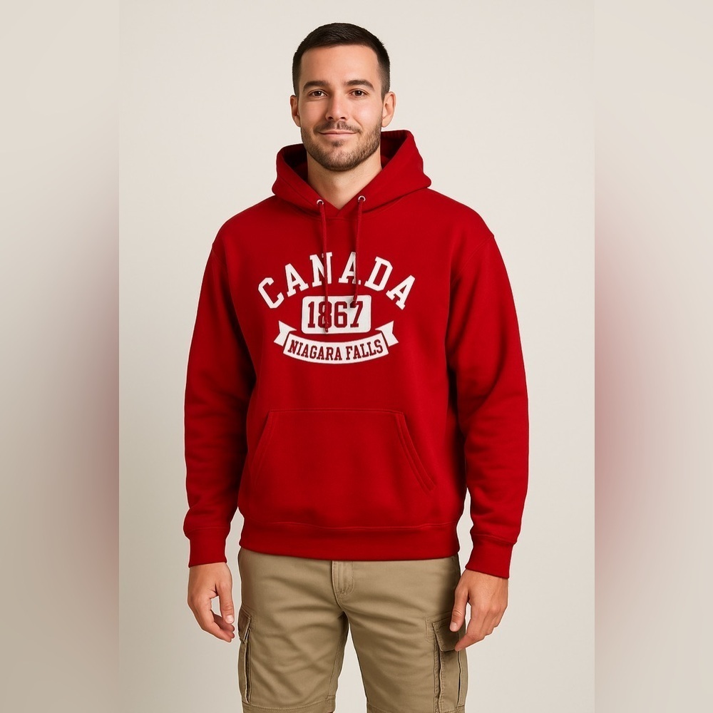 Jerzees Red Canada 1867 Hoodie. Size Large.